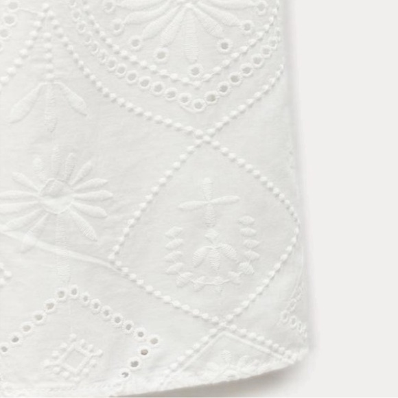 ZARA NWT EMBROIDERED EYELET DRESS MEDIUM - Picture 12 of 12